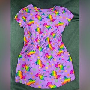 Kidgets Girls Dress Unicorn Lavender